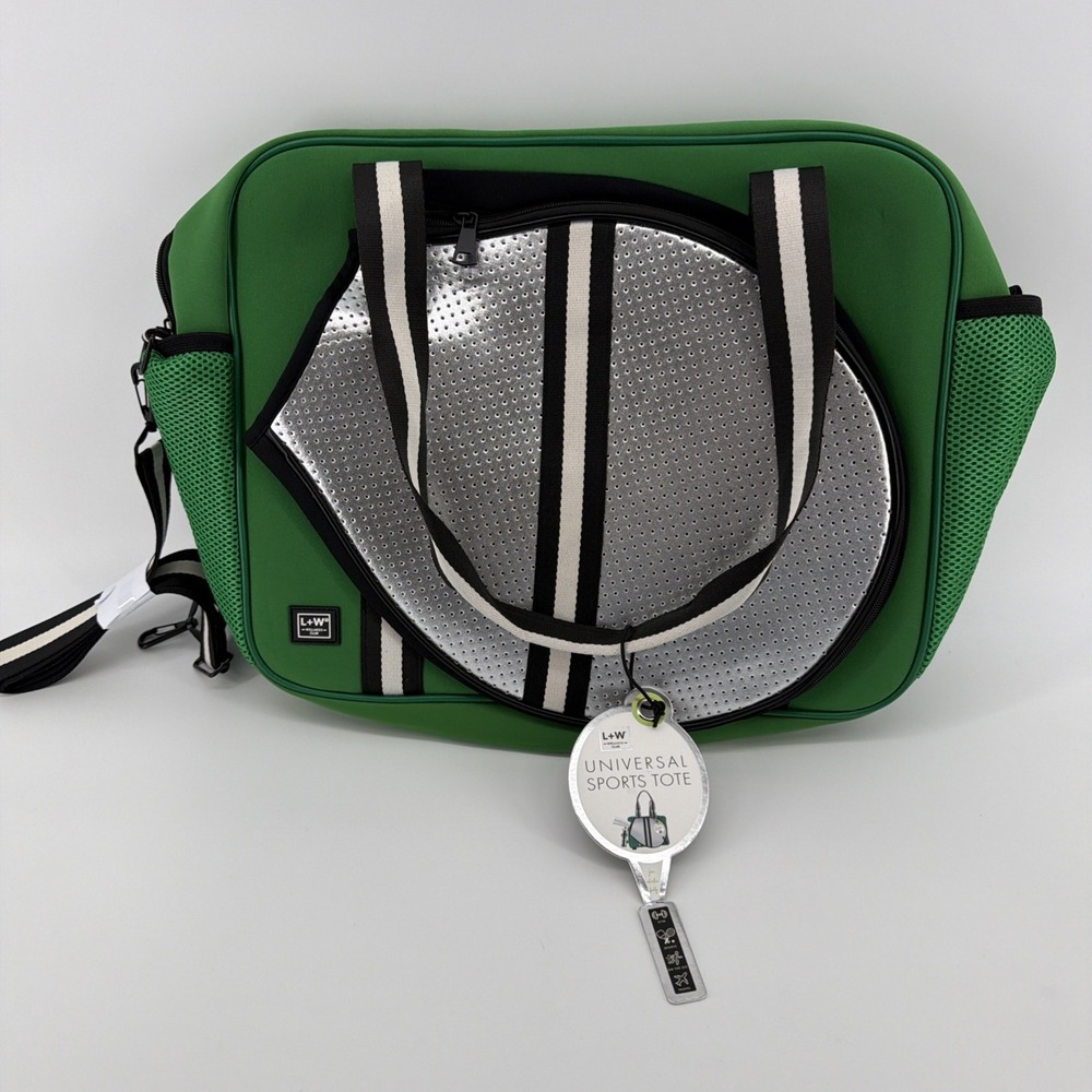 L+W Wellness Universal Sports Tote Bag Green Tennis Pickleball Racquet Bag